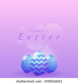 Happy easter square banner card with soft pastel gradient color