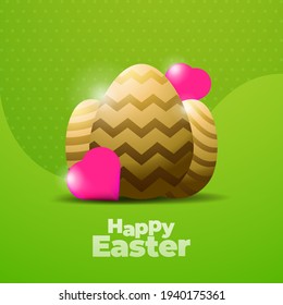 Alegre banner de la plaza de Pascua para publicación social de medios o banner web. Diseño de la plantilla de la tarjeta de saludo vectorial de la caza de huevos en Pascua