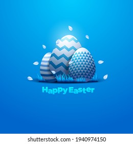 Happy easter square banner for media social post greeting card web advertise easter egg hunt template vector design