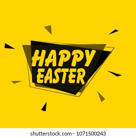 Happy easter, square sign or label for holidays event poster festival theme