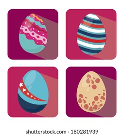 happy easter squares over white  background vector illustration