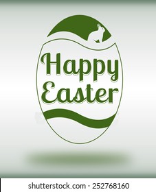 happy easter stamp on vector illustration