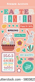 happy easter sticker. Vector illustration