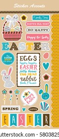 happy easter sticker. Vector illustration