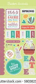 happy easter sticker. Vector illustration