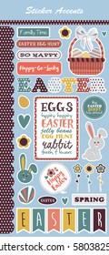 happy easter sticker. Vector illustration