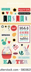 happy easter sticker. Vector illustration