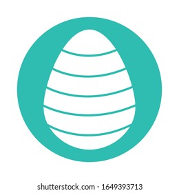 Happy easter striped egg block style icon design, Spring decoration holiday greeting ornament celebration festive season tradition and festival theme Vector illustration