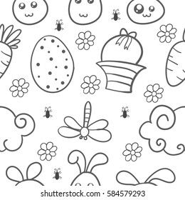 Happy easter style doodles hand draw