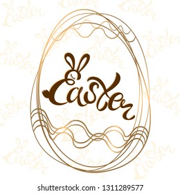 Happy Easter stylish lettering. Vector.