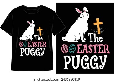 Happy Easter Sunday Dog t-shirt design. Bunny dog t-shirt design. Typography vector design