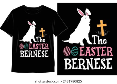 Happy Easter Sunday Dog t-shirt design. Bunny dog t-shirt design. Typography vector design