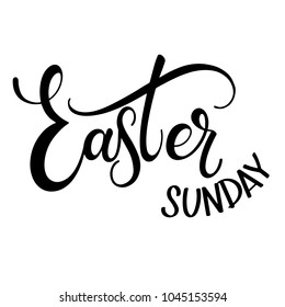 Happy Easter Sunday lettering. Hand written Easter phrases. Seasons Greetings