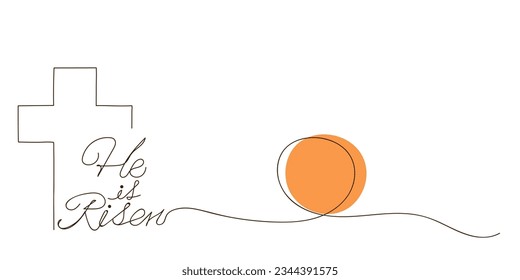 Feliz Domingo de Pascua, arte de línea, vector , ilustración. Fondo blanco.