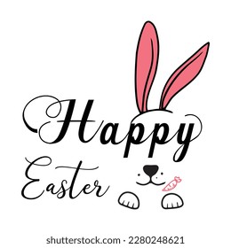 Happy Easter SVG, Happy Easter banner. Trendy Easter design with typography