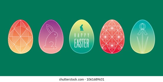 Happy easter symbols of eggs