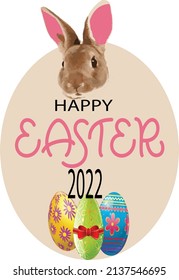 Happy Easter t shirt design with bunny face, apparel, typography, vector, eps 10