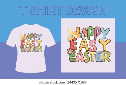 Diseño de camiseta de Pascua feliz 