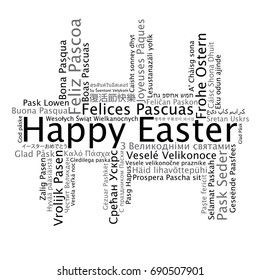 Happy Easter tag cloud, vector