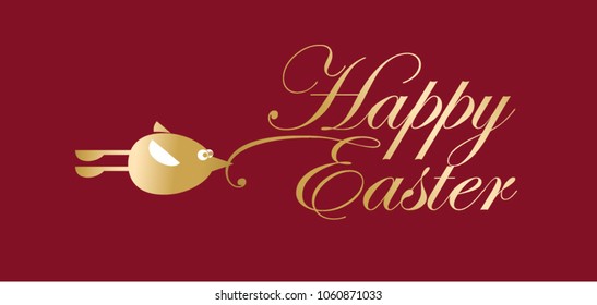 Happy easter template with flying bird