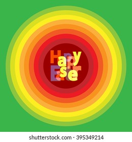 Happy Easter, text in circles, graphic design, Abstract for holiday, vector