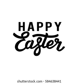 Happy Easter text for greeting card or banner. Vector illustration.