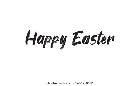 Happy easter text, hand drawn style lettering message.