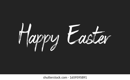 Happy easter text, hand drawn style lettering message.