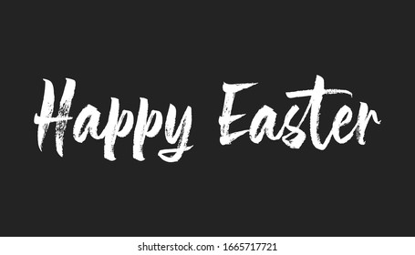 Happy easter text, hand drawn style lettering message.