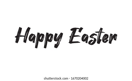Happy easter text, hand drawn style lettering message.