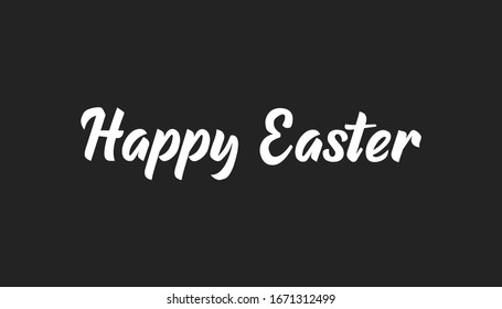 Happy easter text, hand drawn style lettering message.