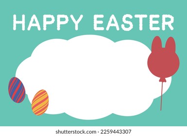 Happy Easter text and illustration greeting card material