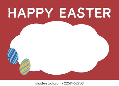Texto de pascua feliz e ilustración material de tarjeta de saludo