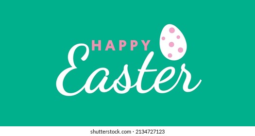 Happy Easter text lettering banner. Happy Easter modern vector design for greeting invitation, poster, card, banner template. 