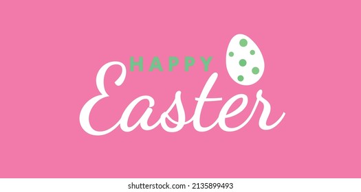 Happy Easter text lettering banner. Happy Easter modern vector design for greeting invitation, poster, card, banner template. 