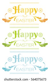 Happy Easter text lettering. Holiday modern flat logo, isolated on white background. Elegant vector illustration.