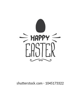 happy easter text lettering isolated on white. vector Happy Easter doodle typography background with greeting text and egg.