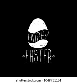 happy easter text lettering isolated on white. vector Happy Easter doodle typography background with greeting text and egg.