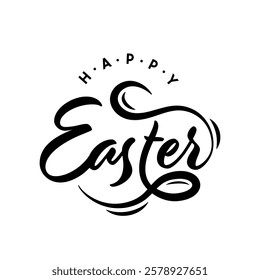 Happy Easter text, Easter lettering typography logo