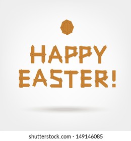 Happy Easter! Text made from wooden boards for your design