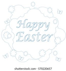 Happy Easter the text on a white background, a greeting car