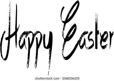 Happy Easter text sign illustration on white background