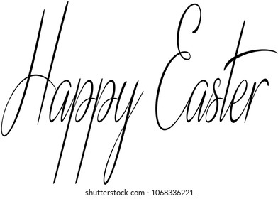 Happy Easter text sign illustration on white background