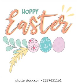 Happy easter text vector graphic perfect for easter celebration