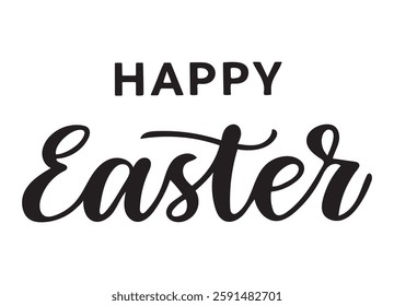 Happy Easter Text Vector Illustration