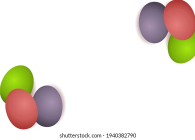 Happy Easter themed background with egg ornaments