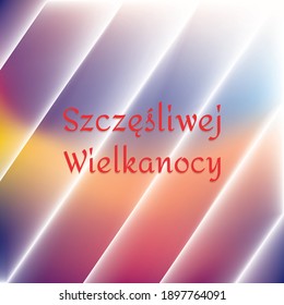 HAPPY Easter translation on Polish. Vector illustration.