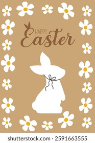 Happy Easter trendy greeting card vector illustration 