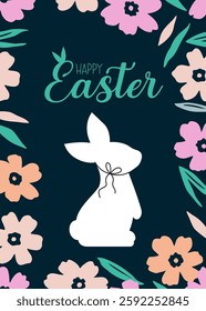 Happy Easter trendy greeting card vector illustration 