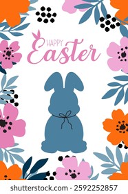 Happy Easter trendy greeting card vector illustration 
